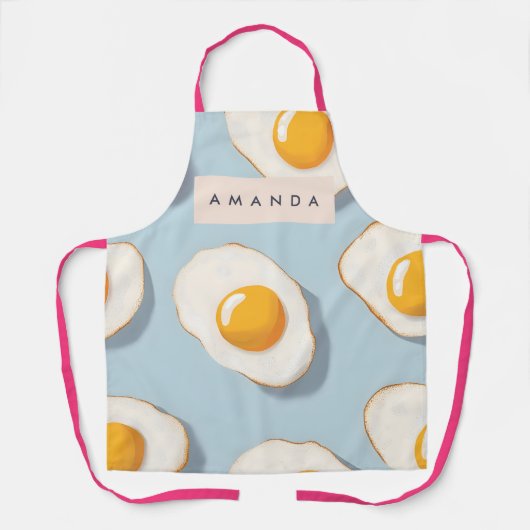 Monogram Gepersonaliseerd Sunny Side Up Egg Patroo Schort (Voorkant)