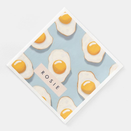Monogram Gepersonaliseerd Sunny Side Up Egg Patroo Servet (Hoek)
