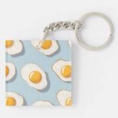 Monogram Gepersonaliseerd Sunny Side Up Egg Patroo Sleutelhanger (Achterkant)