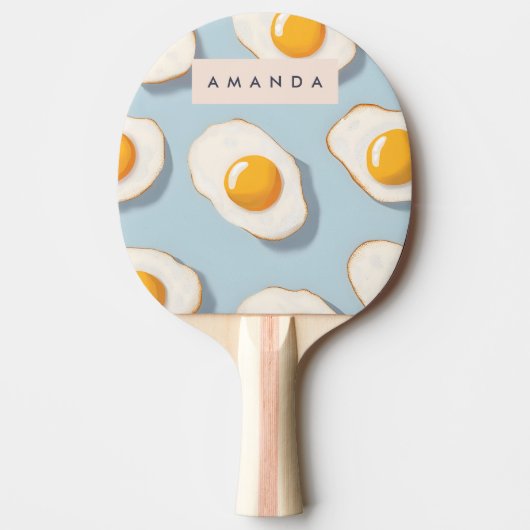 Monogram Gepersonaliseerd Sunny Side Up Egg Patroo Tafeltennisbatje (Voorkant)