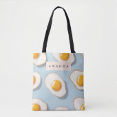 Monogram Gepersonaliseerd Sunny Side Up Egg Patroo Tote Bag (Voorkant)