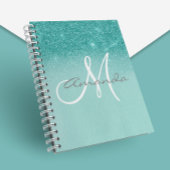 Monogram Gepersonaliseerd Turquoise Ombre Gift Notitieboek