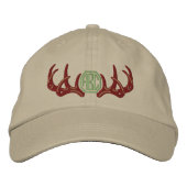 Monogram gepersonaliseerd White Tail Deer Antlers Pet (Voorkant)