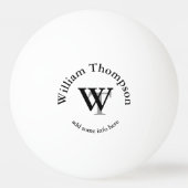 Monogram . gepersonaliseerd wit pingpongbal (Voorkant)