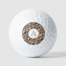 Monogram gepersonaliseerd zeeschelp golfballen