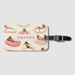 Monogram Gepersonaliseerd Zomer Zwembad Float Patr Bagagelabel