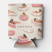 Monogram Gepersonaliseerd Zomer Zwembad Float Patr Blikjeskoeler (Voorkant)