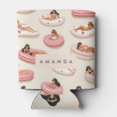 Monogram Gepersonaliseerd Zomer Zwembad Float Patr Blikjeskoeler (Achterkant)