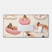 Monogram Gepersonaliseerd Zomer Zwembad Float Patr Bureaumat (Keyboard & Muis)