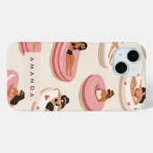 Monogram Gepersonaliseerd Zomer Zwembad Float Patr Case-Mate iPhone Case (Achterkant (horizontaal))