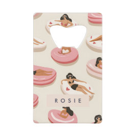 Monogram Gepersonaliseerd Zomer Zwembad Float Patr Creditkaart Flessenopener