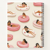 Monogram Gepersonaliseerd Zomer Zwembad Float Patr Notitieboek (Achterkant)