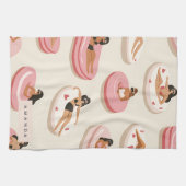 Monogram Gepersonaliseerd Zomer Zwembad Float Patr Theedoek (Horizontaal)