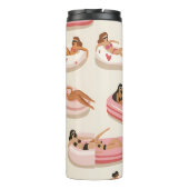 Monogram Gepersonaliseerd Zomer Zwembad Float Patr Thermosbeker (Achterkant)