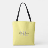 Monogram | Gepersonaliseerd zwart-geel ontwerp | Tote Bag (Achterkant)