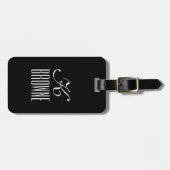 Monogram | Gepersonaliseerd zwart-wit ontwerp | Bagagelabel (Voorkant horizontaal)