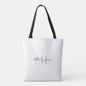 Monogram | Gepersonaliseerd zwart-wit ontwerp | Tote Bag (Achterkant)