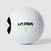 Monogram Gepersonaliseerd zwarte Gele Golfballs Golfballen (Logo)