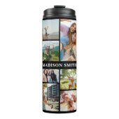 Monogram gepersonaliseerde 12 fotocollage thermosbeker (Voorkant)