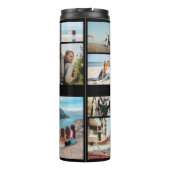 Monogram gepersonaliseerde 12 fotocollage thermosbeker (Achterkant)