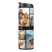 Monogram gepersonaliseerde 12 fotocollage thermosbeker (Geroteerd rechts)