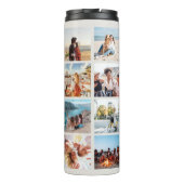 Monogram gepersonaliseerde 16 fotocollage thermosbeker (Achterkant)