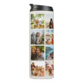 Monogram gepersonaliseerde 16 fotocollage thermosbeker (Geroteerd rechts)