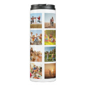 Monogram gepersonaliseerde 19 fotocollage thermosbeker (Achterkant)