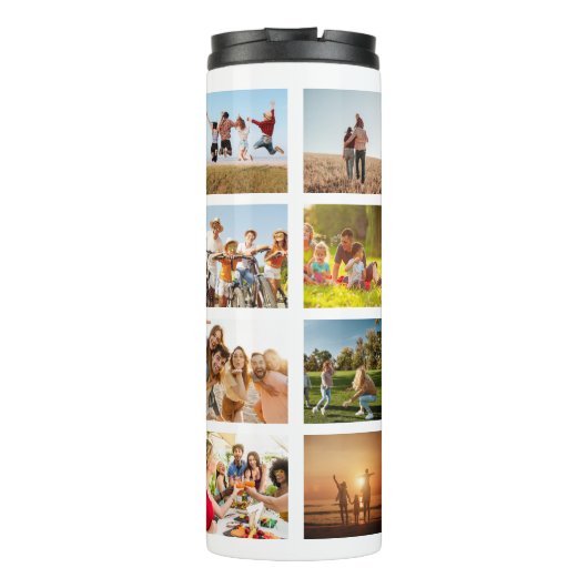 Monogram gepersonaliseerde 19 fotocollage thermosbeker (Achterkant)