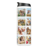 Monogram gepersonaliseerde 19 fotocollage thermosbeker (Geroteerd rechts)