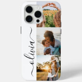 Monogram gepersonaliseerde 3 fotocollage Case-Mate iPhone case (Achterkant)