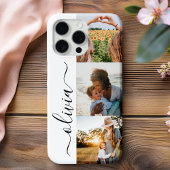 Monogram gepersonaliseerde 3 fotocollage Case-Mate iPhone case