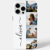 Monogram gepersonaliseerde 4 fotocollage Case-Mate iPhone case (Achterkant)