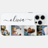 Monogram gepersonaliseerde 4 fotocollage Case-Mate iPhone case (Achterkant (horizontaal))