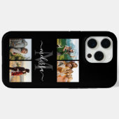 Monogram gepersonaliseerde 4 fotocollage Case-Mate iPhone case (Achterkant (horizontaal))