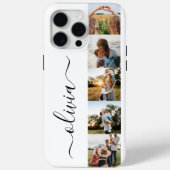 Monogram gepersonaliseerde 5 fotocollage Case-Mate iPhone case (Achterkant)