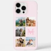 Monogram gepersonaliseerde 5 fotocollage Case-Mate iPhone case (Achterkant)