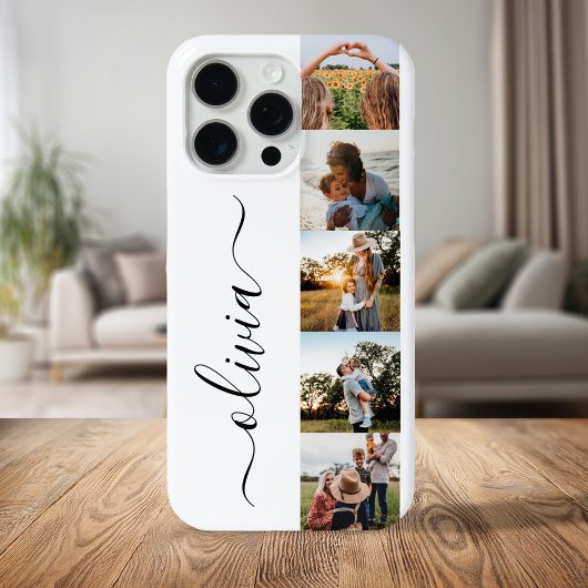 Monogram gepersonaliseerde 5 fotocollage Case-Mate iPhone case