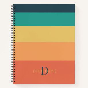 Monogram Gepersonaliseerde 5 kleurenblokken Notitieboek