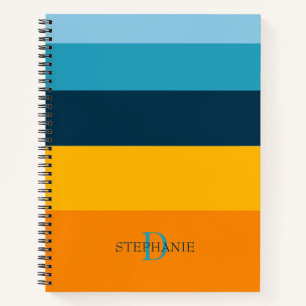 Monogram Gepersonaliseerde 5 kleurenblokken Notitieboek