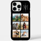 Monogram gepersonaliseerde 6 fotocollage Case-Mate iPhone case (Achterkant)