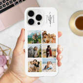 Monogram gepersonaliseerde 6 fotocollage Case-Mate iPhone case