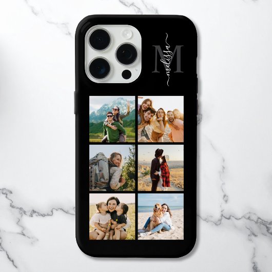 Monogram gepersonaliseerde 6 fotocollage Case-Mate iPhone case