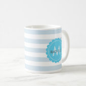 Monogram, gepersonaliseerde, aangepaste mok met na (Voorkant rechts)