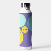 Monogram Gepersonaliseerde Aqua Geel-Groene Paarse Waterfles (Links)