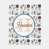 Monogram gepersonaliseerde astronaut fleece deken (Voorkant)