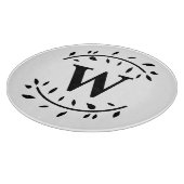 Monogram Gepersonaliseerde Bladkrans Snijplank (Hoek)
