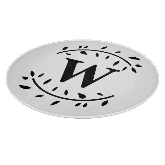 Monogram Gepersonaliseerde Bladkrans Snijplank (Hoek)