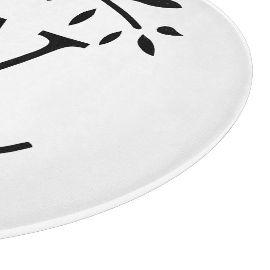 Monogram Gepersonaliseerde Bladkrans Snijplank (Hoek)