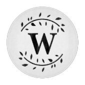 Monogram Gepersonaliseerde Bladkrans Snijplank (Voorkant)
